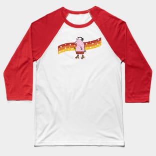 Retro Roller Skating Pig Baseball T-Shirt